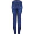 thumbnail image 2 of 2Luver, Women's, High Waist Rise 5 Pockets Skinny Comfy Jeans Zip Button Closure, Dark Blue, 5, 2 of 2