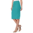 thumbnail image 2 of Women's Casual Elastic Band Stretch Office Work Solid Midi Skirt, 2 of 5