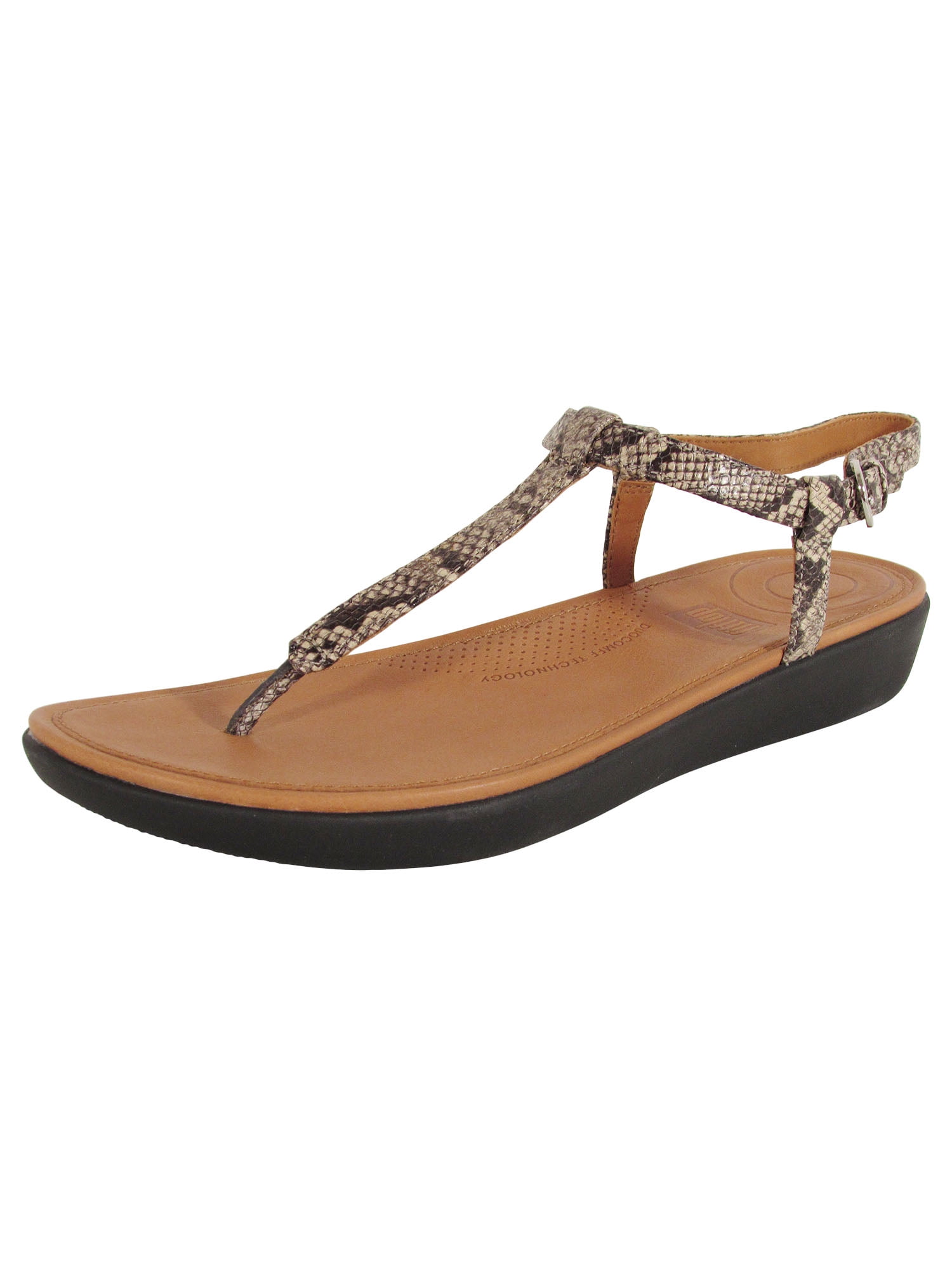 Fitflop Womens Tia Toe Thong Snake Effect Leather Sandals, Taupe Snake, US 7 - Walmart.com