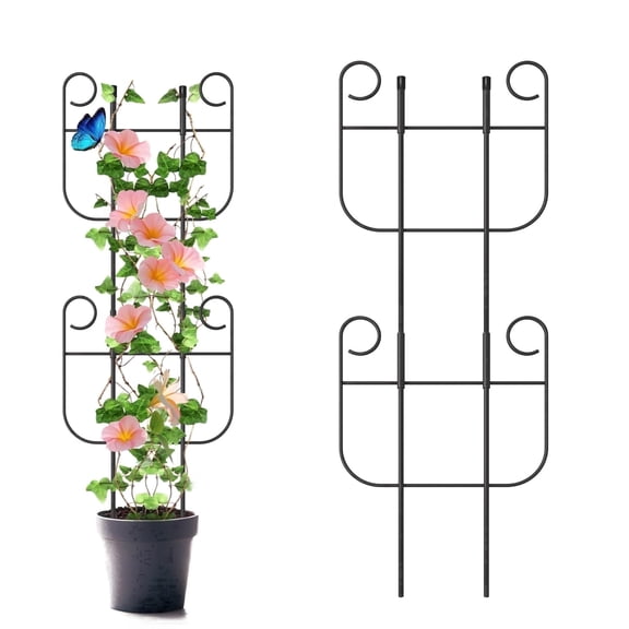 2 Pack Expandable Metal Plant Trellis, Sturdy Climbing Plant Support for Indoor Potted Plants, Vines, Ivy, Pothos, Flowers