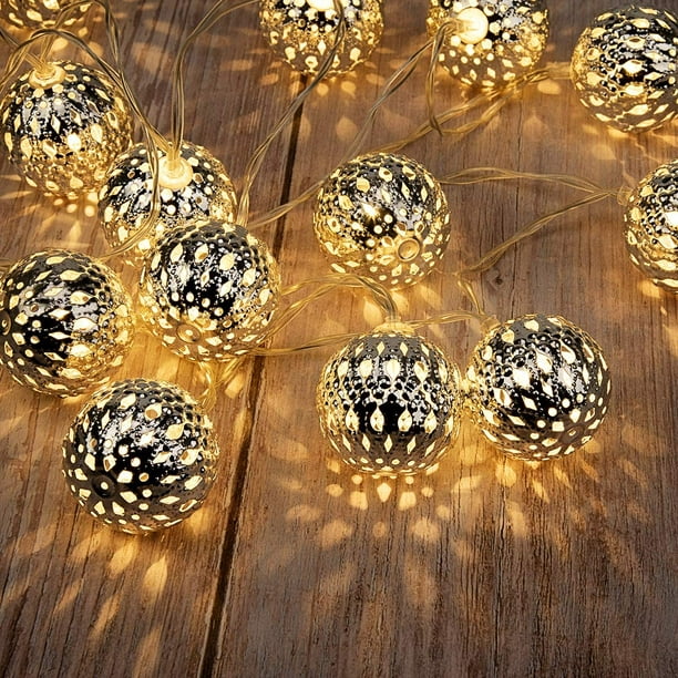 Guirlande lumineuse LED boules argentées