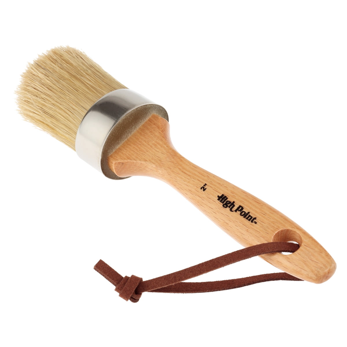 Large 2-in-1 Round Chalk & Wax Finishing Brush | Professional Quality For All Fine Art, Hobby & Chalk Paints, Faux Finishing, Stenciling & Wax Finishing [2" x 2.36" Brush Hair] - DOUBLE PACK