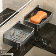 thumbnail image 2 of 2pcs Soap Holder Wall Mounted 2Tier Drain Rack Soap Tray Space Saving Waterproof Bathroom Soap Organizers For Home Hotel, 2 of 11