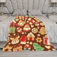 thumbnail image 5 of Christmas Gingerbread Throw Blanket Soft Warm Ball Purple Lightweight Flannel Plush Fuzzy Blankets Gift for Women Kids Boys Teens 50X60 in, 5 of 6