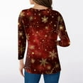 thumbnail image 4 of Christmas Shirts for Women 3/4 Sleeve T Shirts for Women V Neck Graphic Xmas Tree Snowflake Print Shirts Dressy Casual Blouse Plus Size Tops Elbow Sleeve Tunic Tops, 4 of 6