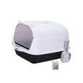 thumbnail image 4 of Caja de arena para gatos con capucha, caja de arena para gatos completamente cerrada con puerta delantera, caja de arena para gatos, contenedor de are Negro, 4 of 8