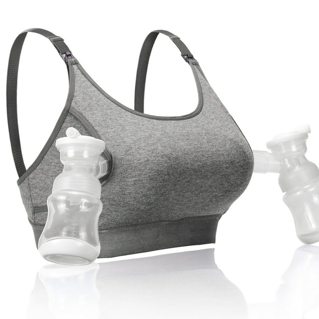 Momcozy Hands Free Pumping Bra, Adjustable Breast-Pumps Holding Pumping and Nursing Bra