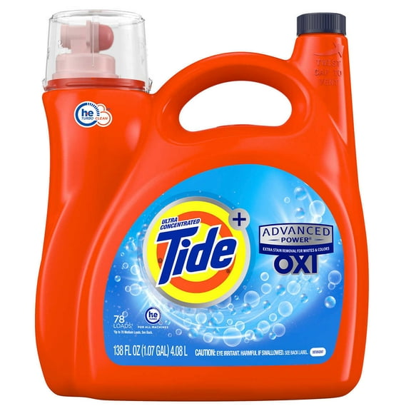 Tide Plus Advanced Power w/ Oxi Laundry Detergent Original 78 Load 138 Fl Oz