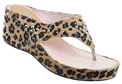 leopard wedge sandals