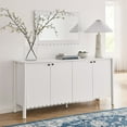 thumbnail image 2 of Sideboard Console Table Entry Display Cabinet, White, Wood, Living Dining Room Kitchen Cafe Bistro Hospitality Restaurant, Modern Contemporary, HB37712, 2 of 10
