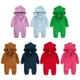 thumbnail image 3 of Unisex Baby Boys Girls Romper Bear Ear Hoodie Jumpsuit Zipper Long Sleeve One Piece Outfits Warm Clothes, 3 of 3