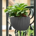 thumbnail image 5 of Wall Hanging Flowers Planter, Imitation Rattan Wall-Mounted Semicircular Flower Pot, No-Drill Hanging Flower Basket, Hydroponic Flower Pot, for Indoor Outdoor Balcony Fence 1Pack, 5 of 9