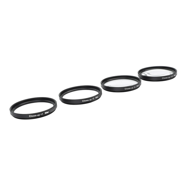 Kit de Filtre Gros Plan 4 en 1, 1 +1 +2 +4 +10 Filtre Macro pour Objectif, Kit de Filtre pour Verre Optique avec Pochette de Rangement pour Appareil Photo Reflex