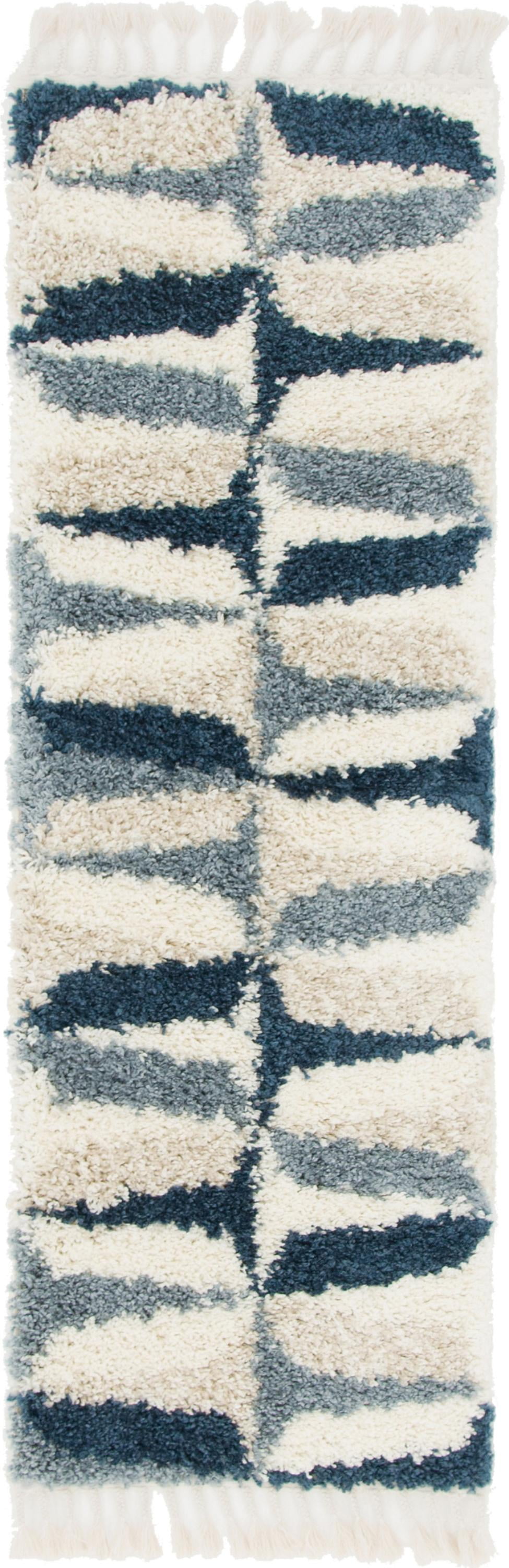 Unique Loom Balanced Hygge Shag Modern Geometric Area Rug or Runner