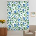 thumbnail image 3 of Blue Green Botanical Sheer Curtains 54 Inches Long, Watercolor Spring Floral Summer Light Filering Curtains, Breathable Simi Curtain Privacy Drapes for Kitchen Bathroom Nursery Small Window Treatment, 3 of 8