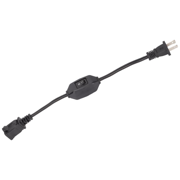 Tebru US Power Extension Cord with On Off Switch US AC 2 Prong Male Female Power Cable for 1‑15P Male to 1‑15R Female Plug,Power Extension Cord,2 Prong Polarized Extension Cord with Switch