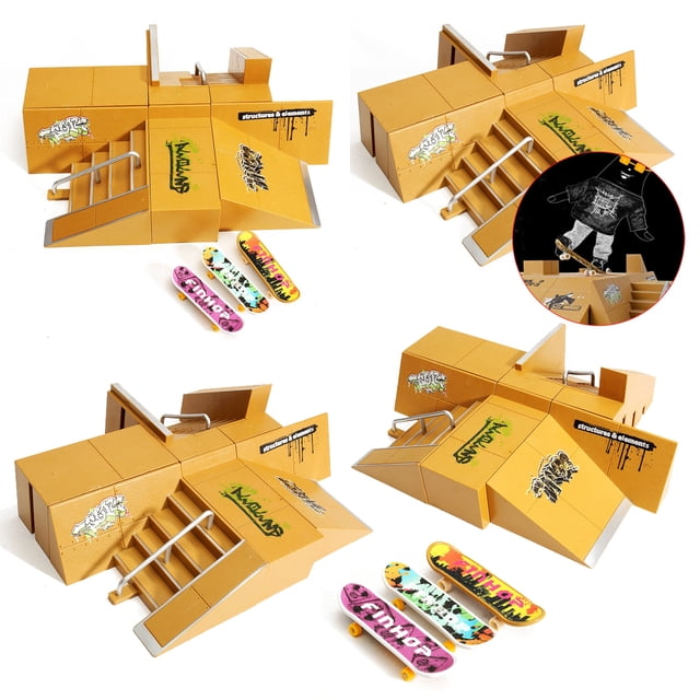 Skate Park Ramp Part For Tech Deck Fingerboard Finger Board Parks Valentine Christmas Birthday Gift Toy New