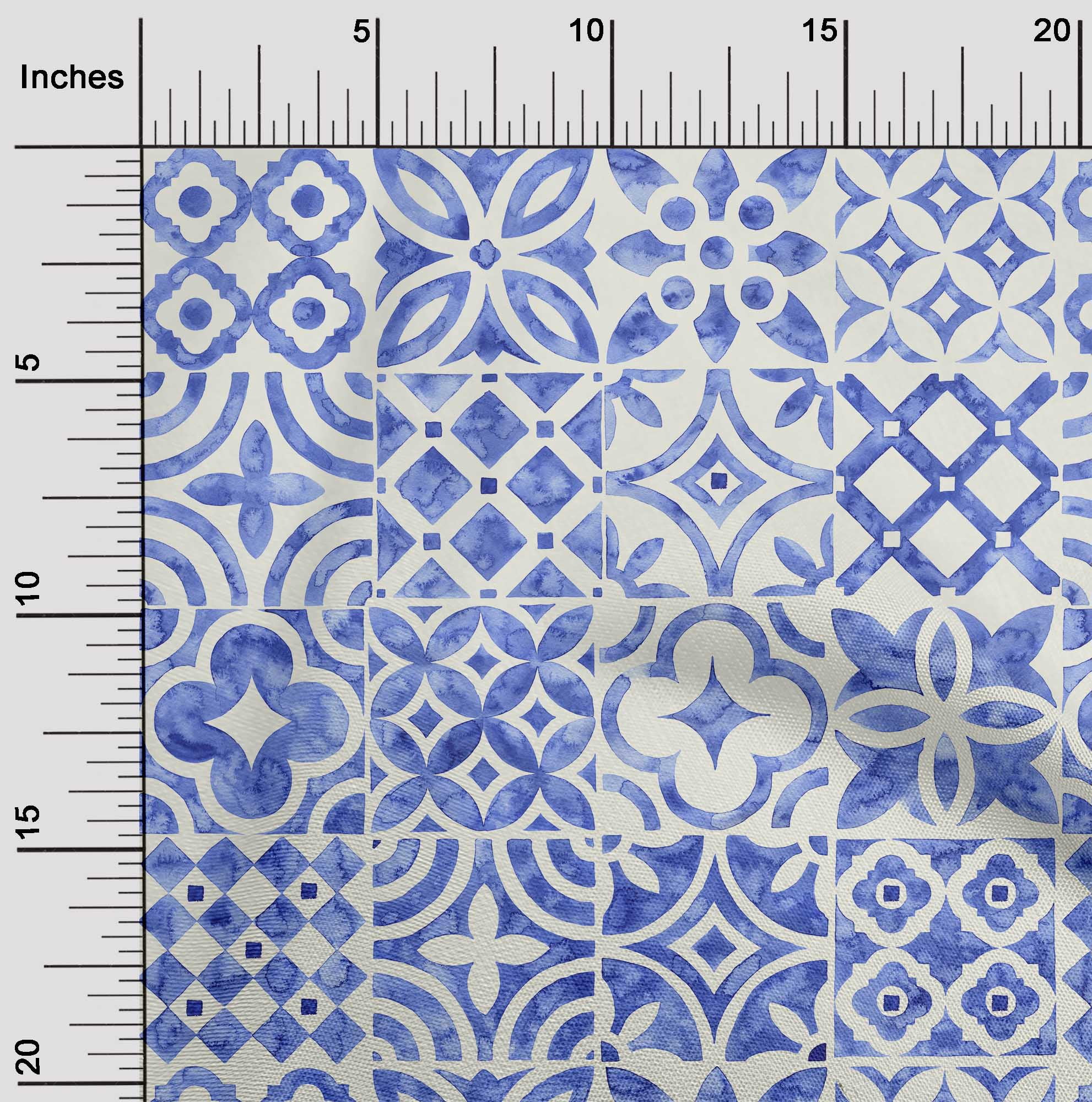 oneOone Cotton Poplin Blue Fabric Floral Sewing Fabric By The Yard Printed Diy Clothing Sewing Supplies 42 Inch Wide