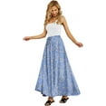 thumbnail image 4 of JuneFish Women's Flowy Maxi Skirt Summer Beach Pleated High Waisted Casual Long Skirts with Pockets, 4 of 7
