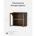 thumbnail image 2 of EYYTHUNG Bathroom Wall Cabinet, Medicine Cabinets with Arched Acrylic Door, Over Toilet Storage Cabinet with Adjustable Shelf, Brown, 2 of 6
