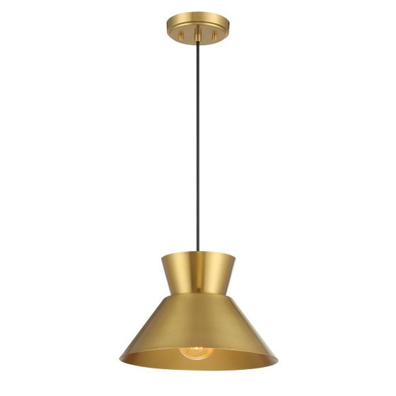 Meridian M7049NB 1-Light Pendant in Natural Brass