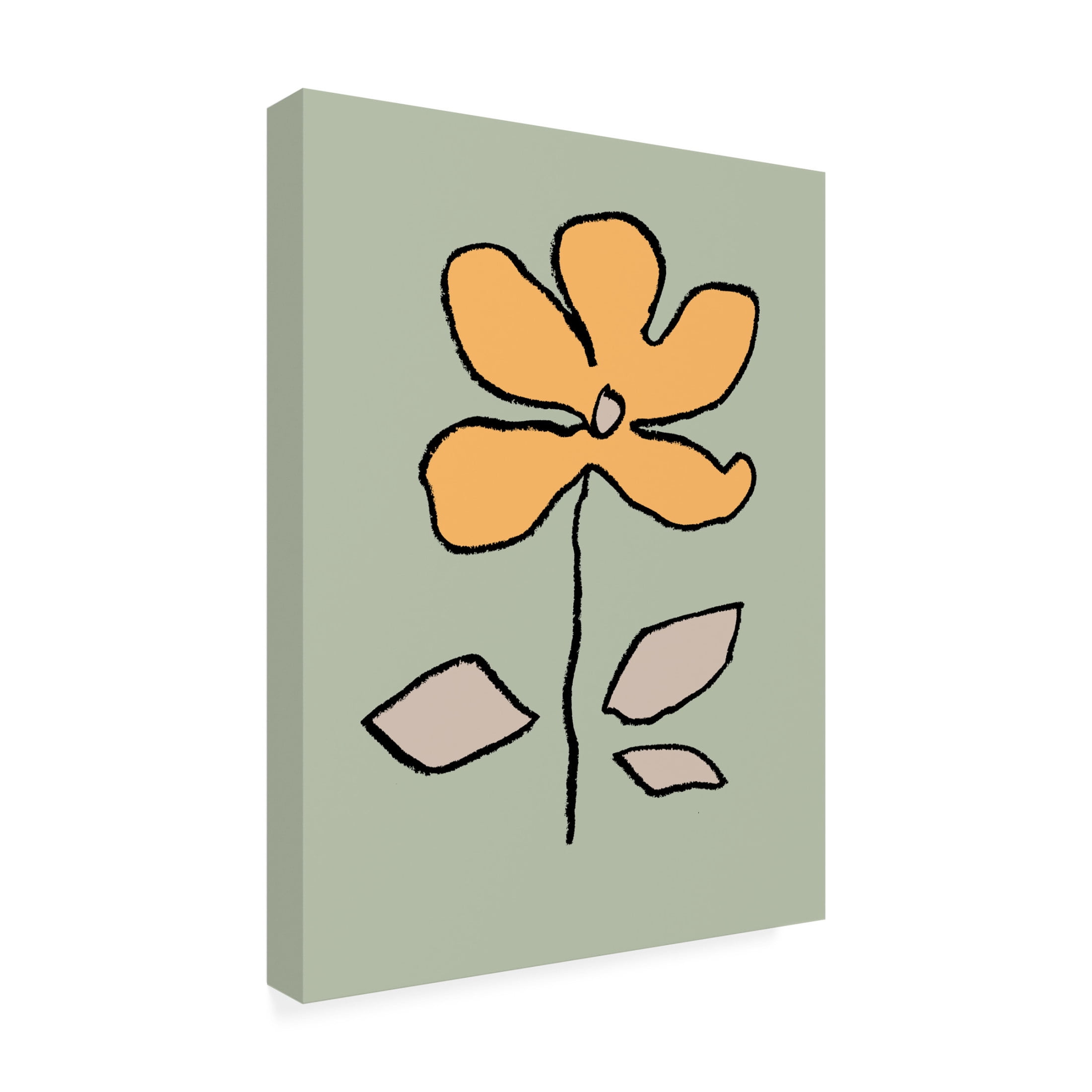 Trademark Fine Art Pictufy Studio Flower Yellow and Green Canvas Wall Art