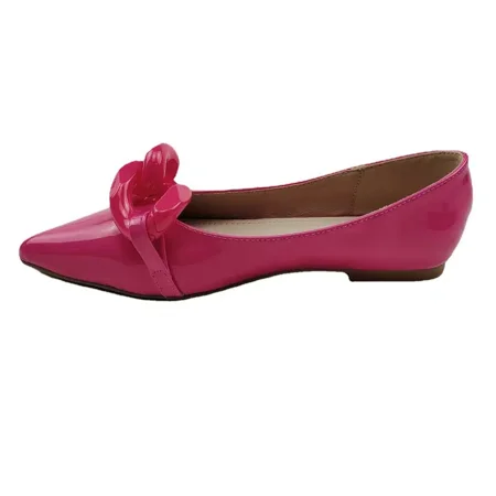 

Fashion Point Toe Chain Decor Ballet Flats Casual & Stylish Shoes Women‘s Footwear