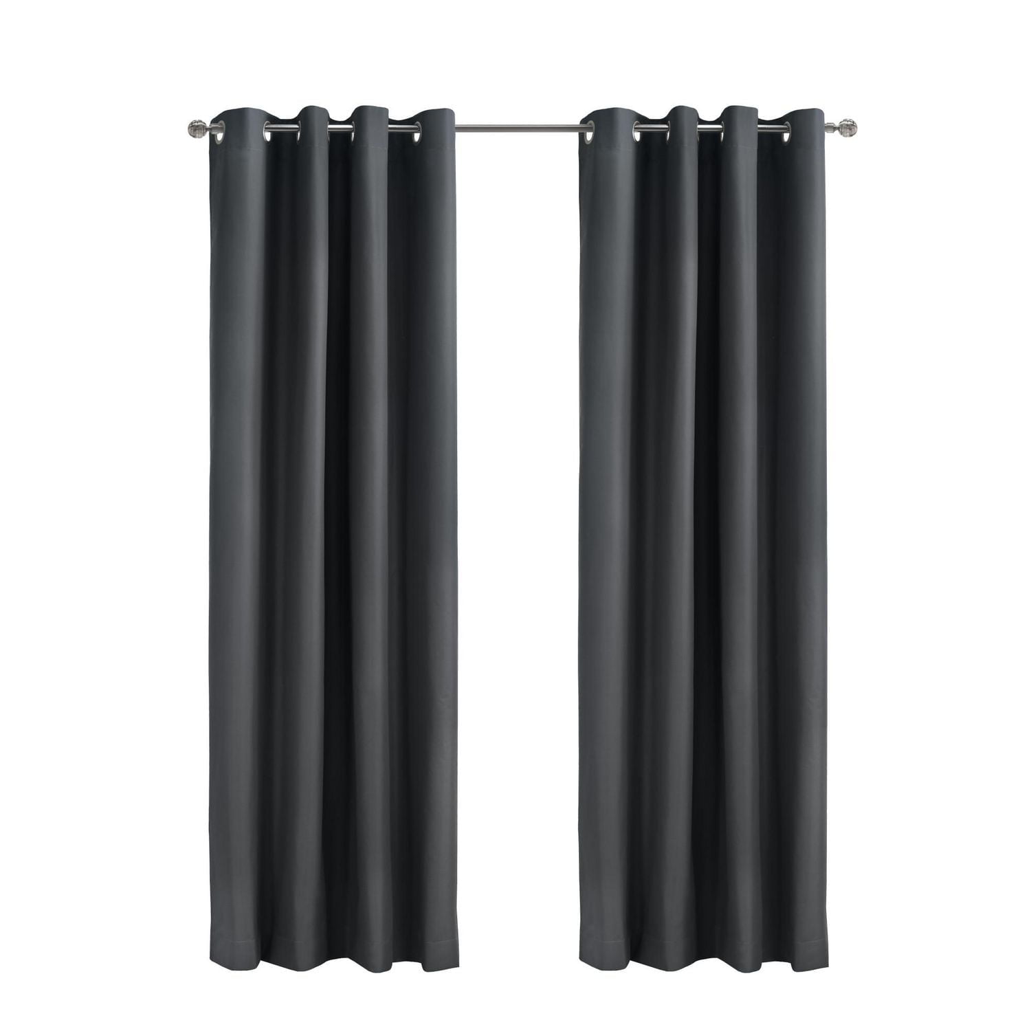 Loft Living Augustow Blackout Grommet Single Curtain Panel 52 x 63 in Charcoal