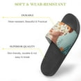 thumbnail image 3 of GZHJMY Stylish Slides for Women Men, Abstract Art Young Woman with Flowers Soft Flexible Slip-on Sandals Slippers, 3 of 7