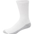 thumbnail image 2 of Hanes Ultimate Men's 6-Pack  Comfortable Cushion Crew Socks, White/Grey Foot Bottom 6-12.5, 2 of 3