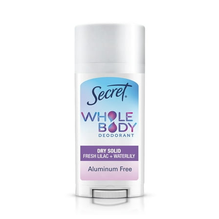 Secret Whole Body Deodorant Stick for Women, Lilac & Waterlily Scent, Aluminum Free Deodorant Stick, 72 HR Odor Protection, 2.4 oz