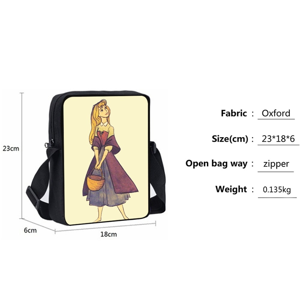 Sleeping Beauty Students Backpack Likable Charming Art Print Middle Girls  Kids Book Bag with Crossbody Bag and Pen Case 3CS for Girls Aged 7 to 15  Years for Gift to Daughter Son 