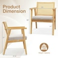 thumbnail image 2 of Costway Mid Century Modern Accent Chairs Set of 2 with Breathable Rattan Back Dining Room, 2 of 7