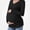 Black, variant on Women's Maternity Long Sleeve Top V Neck Comfortable Stretchy Soft Fall Casual Maternity Tee Brown XL