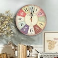 thumbnail image 6 of Retro Wooden Wall Clock Rooster Vintage Rustic Non-Ticking Silent Quiet Decor, 6 of 11