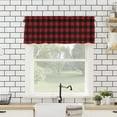 thumbnail image 4 of Red and Black Buffalo Check Curtain Valance for Windows/Living Room/Kitchen/Bathroom/Farmhouse, Farm Red Lattice Short Rod Pocket Tier Curtain Plaid Window Curtain Treatment, 1 Panel 54x18, 4 of 5