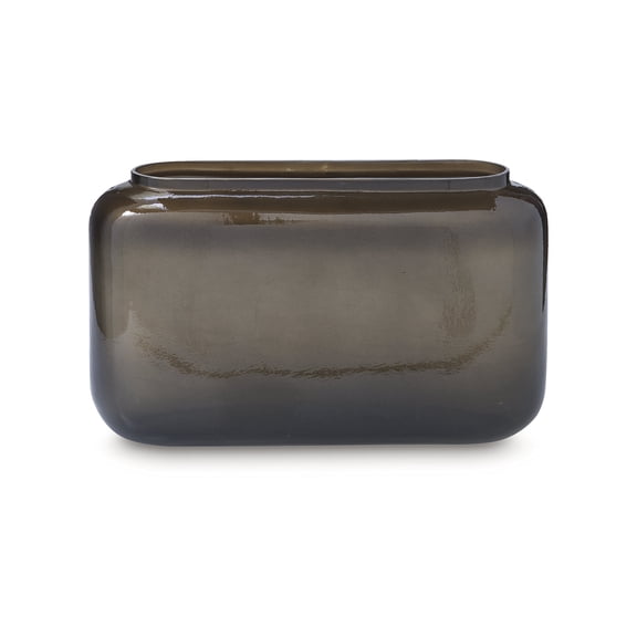 Signature Design by Ashley Sumner 7.5" Glass Vase, Gray & Gold Metallic Finish