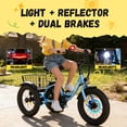 thumbnail image 4 of Electric Tricycle for Beginners – Folding 3-Wheel E-Bike with 16×3" Fat Tires, 500W Peak Motor, 302Wh Battery, Step-Through Frame, 12.5 MPH, Blue, 4 of 7
