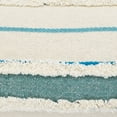 thumbnail image 6 of Laddha Home Designs Hand Stitched Striped Cotton Lumbar Pillow Cover - 36" - White and Blue, 6 of 8