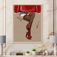 thumbnail image 2 of Designart 'Retro Sexy Girl Repairing The Car' Modern Framed Canvas Wall Art Print, 2 of 5
