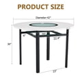 thumbnail image 4 of 5-Piece Dining Set With 42" Round Table and 4 White PU Chairs for Dining Room, 4 of 8