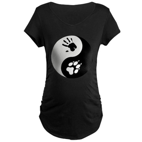 CafePress - Wolf Therian Ying Yang Maternity Dark T Shirt - Maternity Dark T-Shirt
