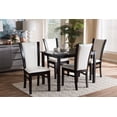 thumbnail image 1 of Baxton Studio Adley Modern and Contemporary 5-Piece Dark Brown Finished White Faux Leather Dining Set, 1 of 5