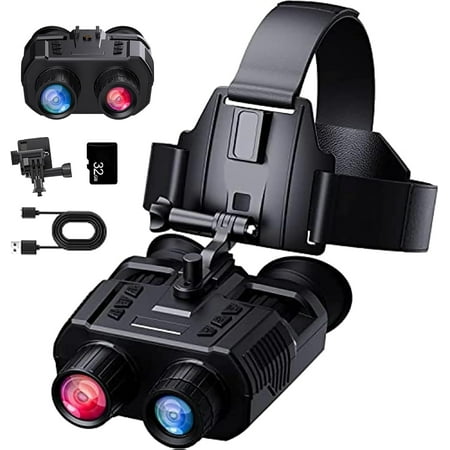 Aorsher 4K Night Vision Binoculars with 3D Vision Effect 8X Digital Zoom Military Tactical Night Vision Goggles Helmet-Mounted Adults NVG Goggles with 32 GB Card Rechargeable