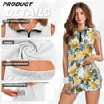 thumbnail image 5 of Uorisanigo Lemon Matching Couple Outfits Men Zipper Shirt Short Sleeve Dry Fit Performance Casual Print Collared Tops and Golf Clothes for Women with Built in Shorts and Pockets, 5 of 8