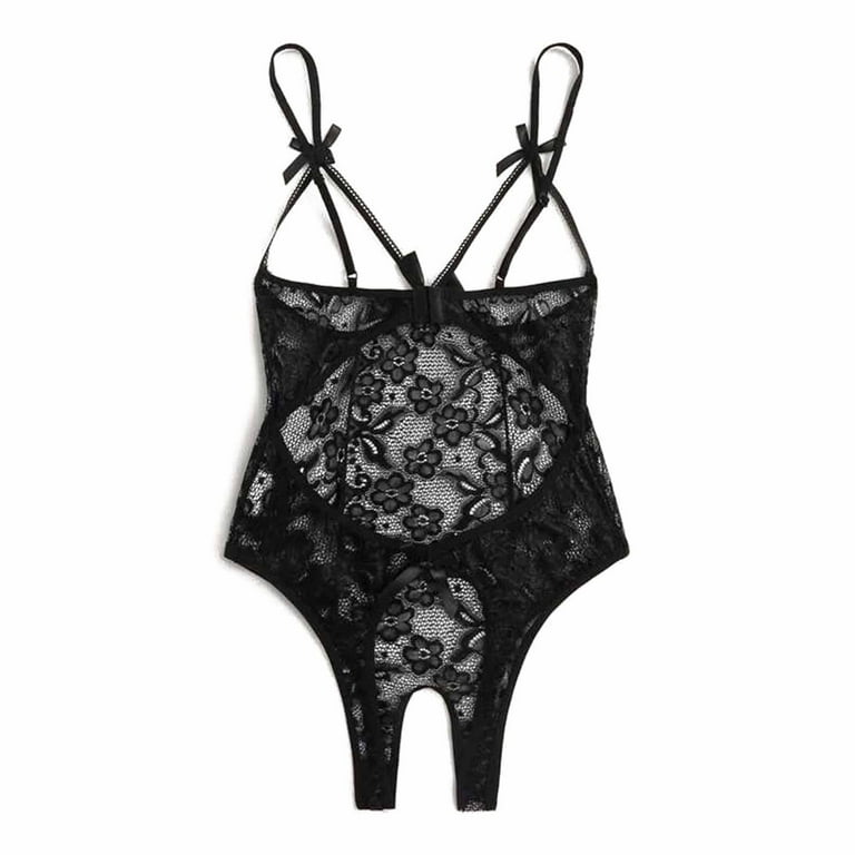 Odeerbi Crotchless Lingerie Bodysuit for Women 2024 Sexy Lace