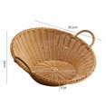 thumbnail image 4 of Cesta de mimbre de ratán, bandeja para servir, cesta , soporte para verduras, frutero para el hogar, restaurante, baño, decoración de mesa de Marrón claro Gloria Canasta de frutas, 4 of 9