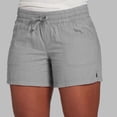 thumbnail image 2 of vigerkar Womens Solid Color Slim Straight Shorts Elastic Mid Waist Drawstring Athletic Lounge Shorts (Grey, M), 2 of 5
