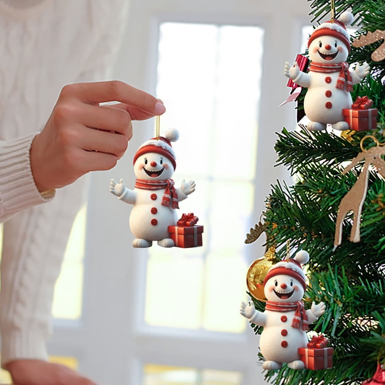 Kerst Cartoon Sleutelhanger | Feestelijke Rubber Kerstboom Ornament | Durablee Kerst Hanger, Kerst Sleutelhanger Ornamenten, Leuke Kerst Sleutelhanger voor Thuis, Binnen, Outdoor, Witte Sneeuwman