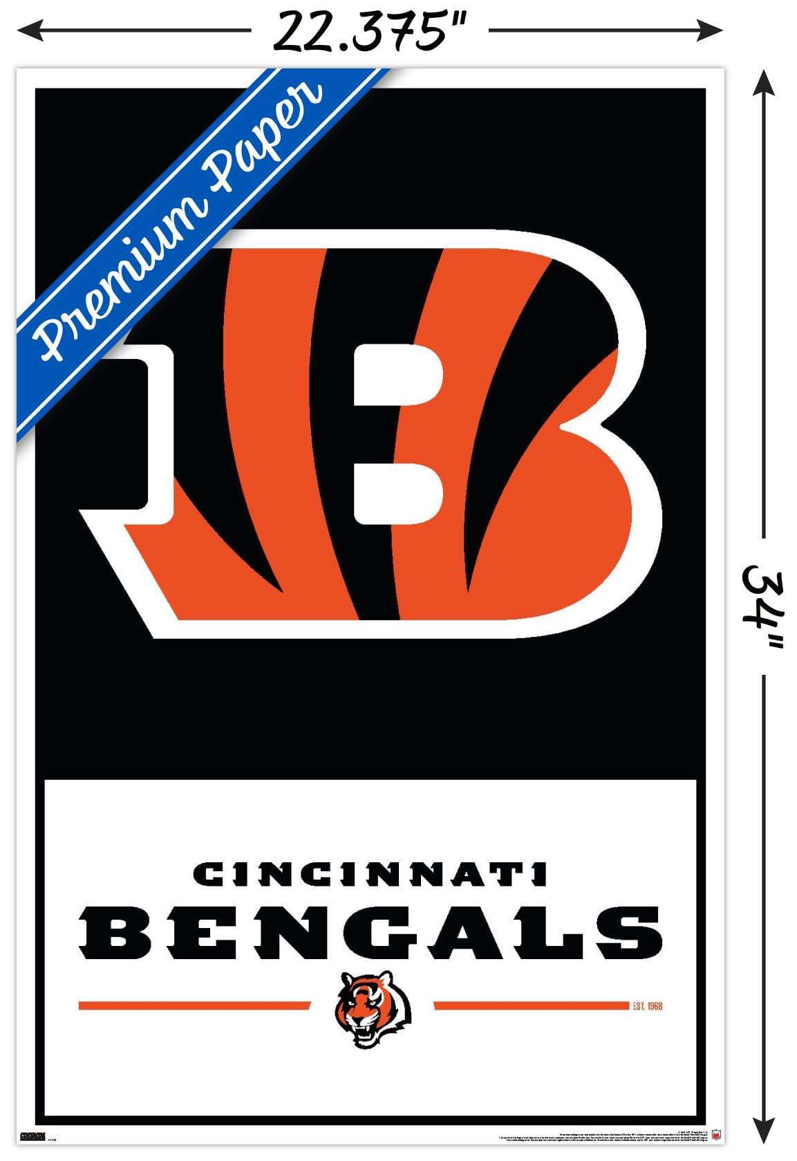 NFL Cincinnati Bengals - Logo 21 Wall Poster, 22.375" x 34"